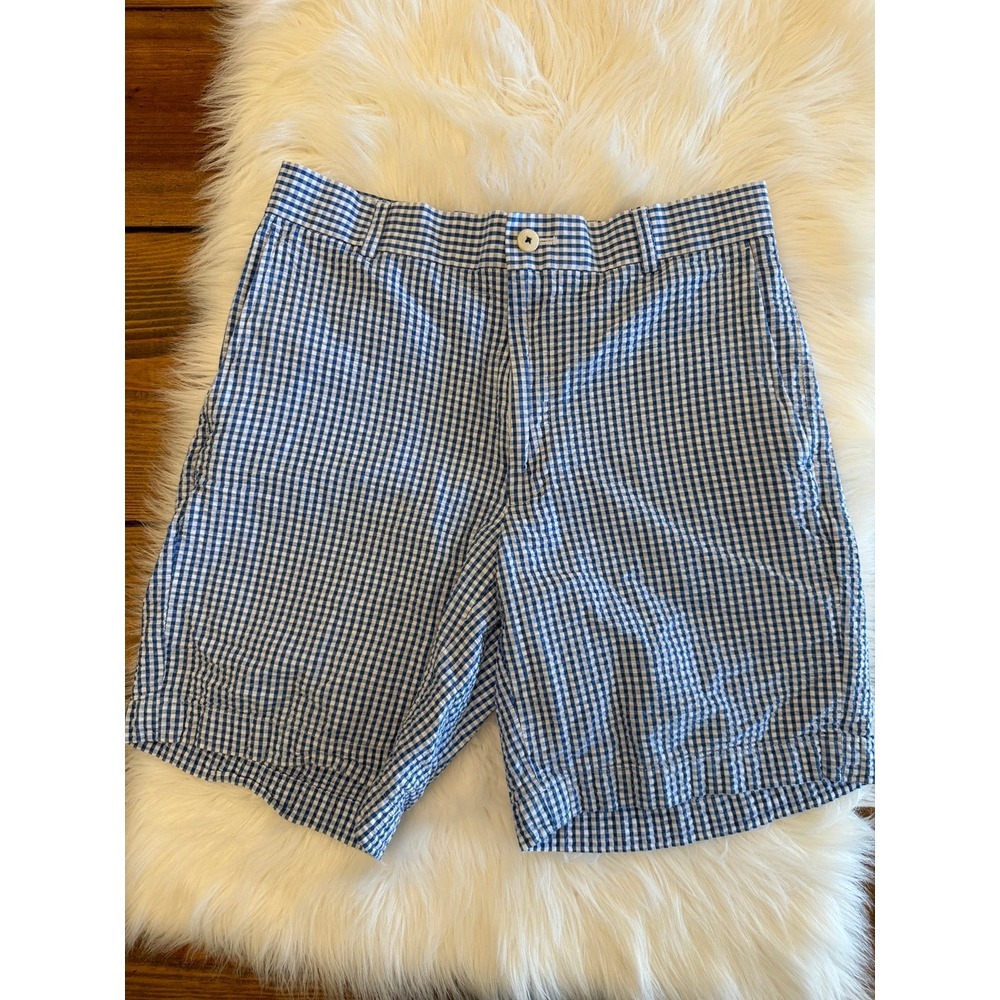 Southern Tide blue gingham shorts size 30 EUC